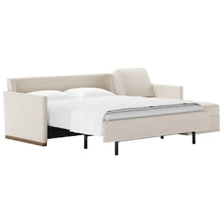 Contemporary Two Piece Sectional Sofa with Chaise Lounge & Queen Sleeper